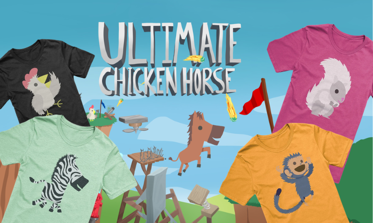 Miniatura Gra Ultimate Chicken Horse wypuszcza swoje koszulki!